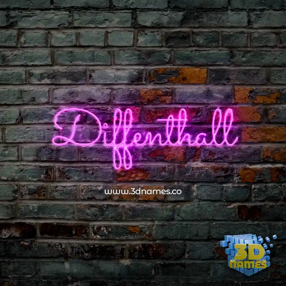diffenthall in Pink Neon style - 3D name wallpaper