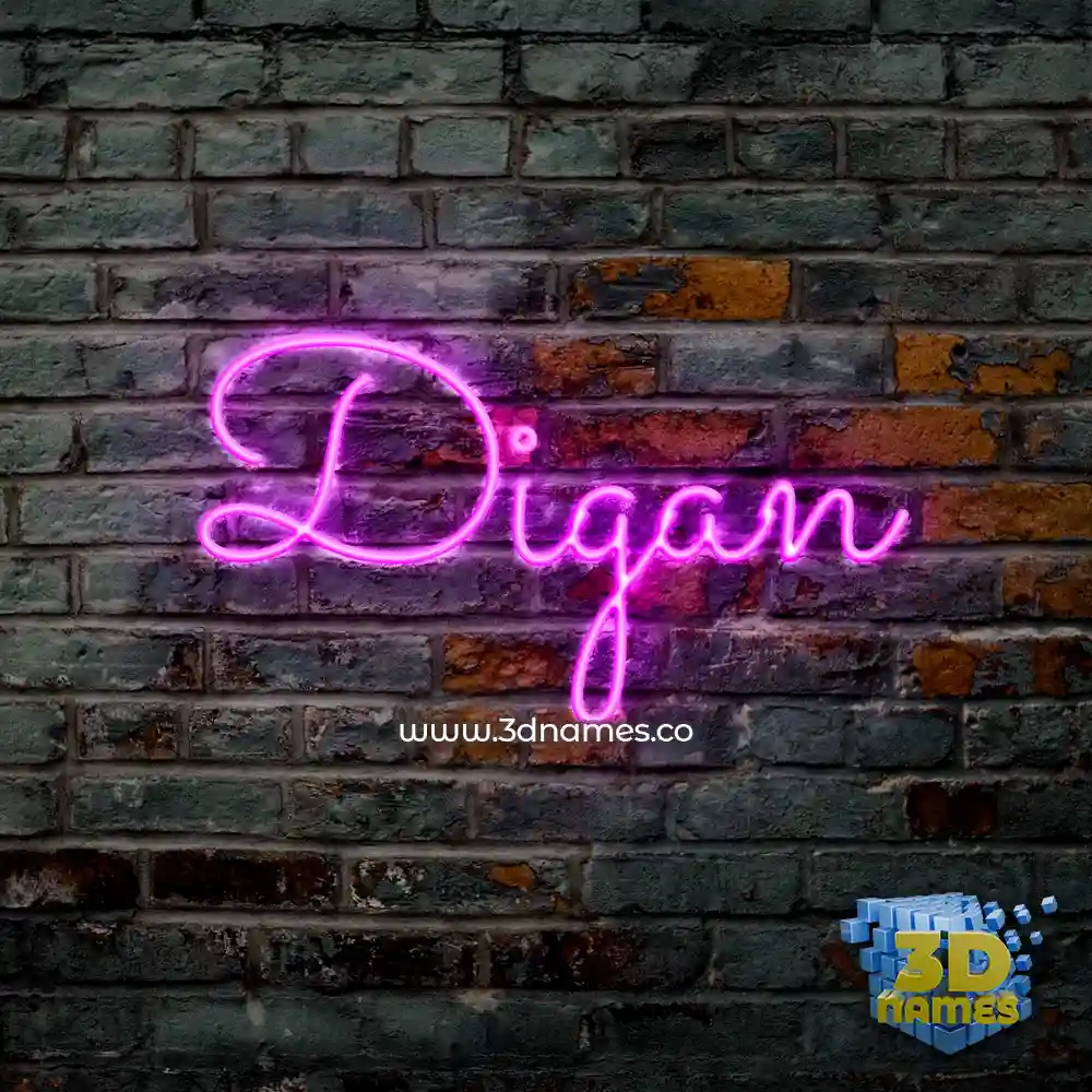 digan in Pink Neon style - 3D name wallpaper