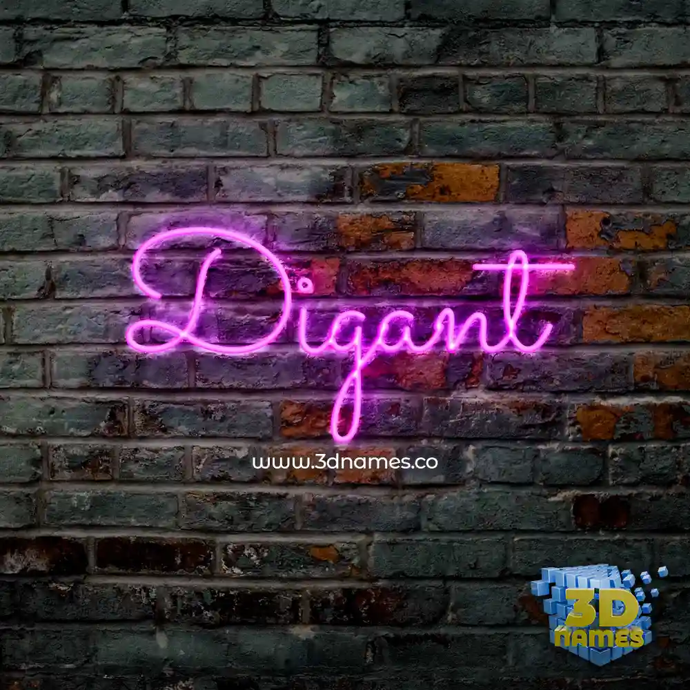 digant in Pink Neon style - 3D name wallpaper