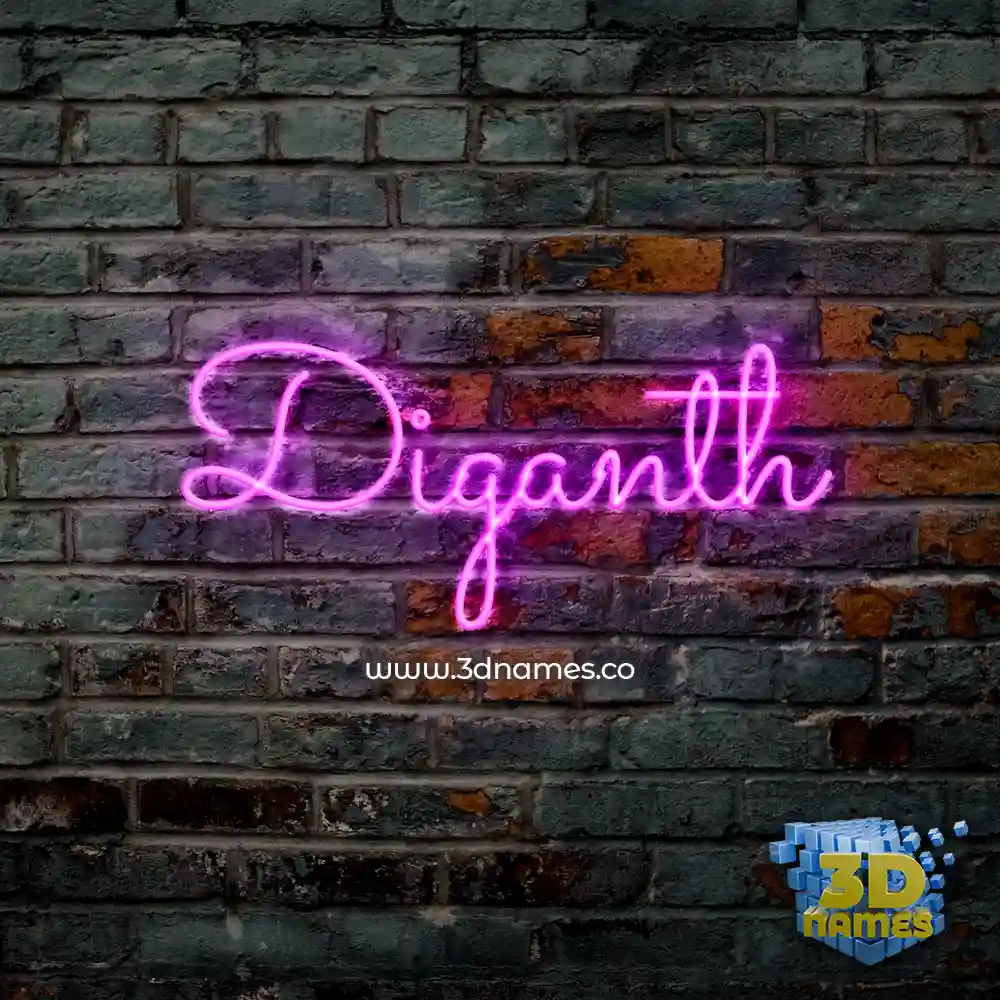 diganth in Pink Neon style - 3D name wallpaper