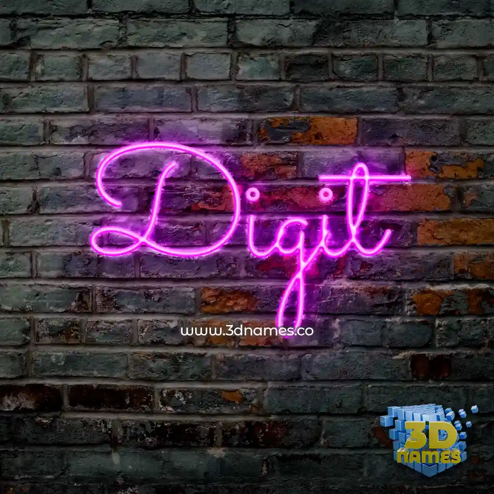 digit in Pink Neon style - 3D name wallpaper