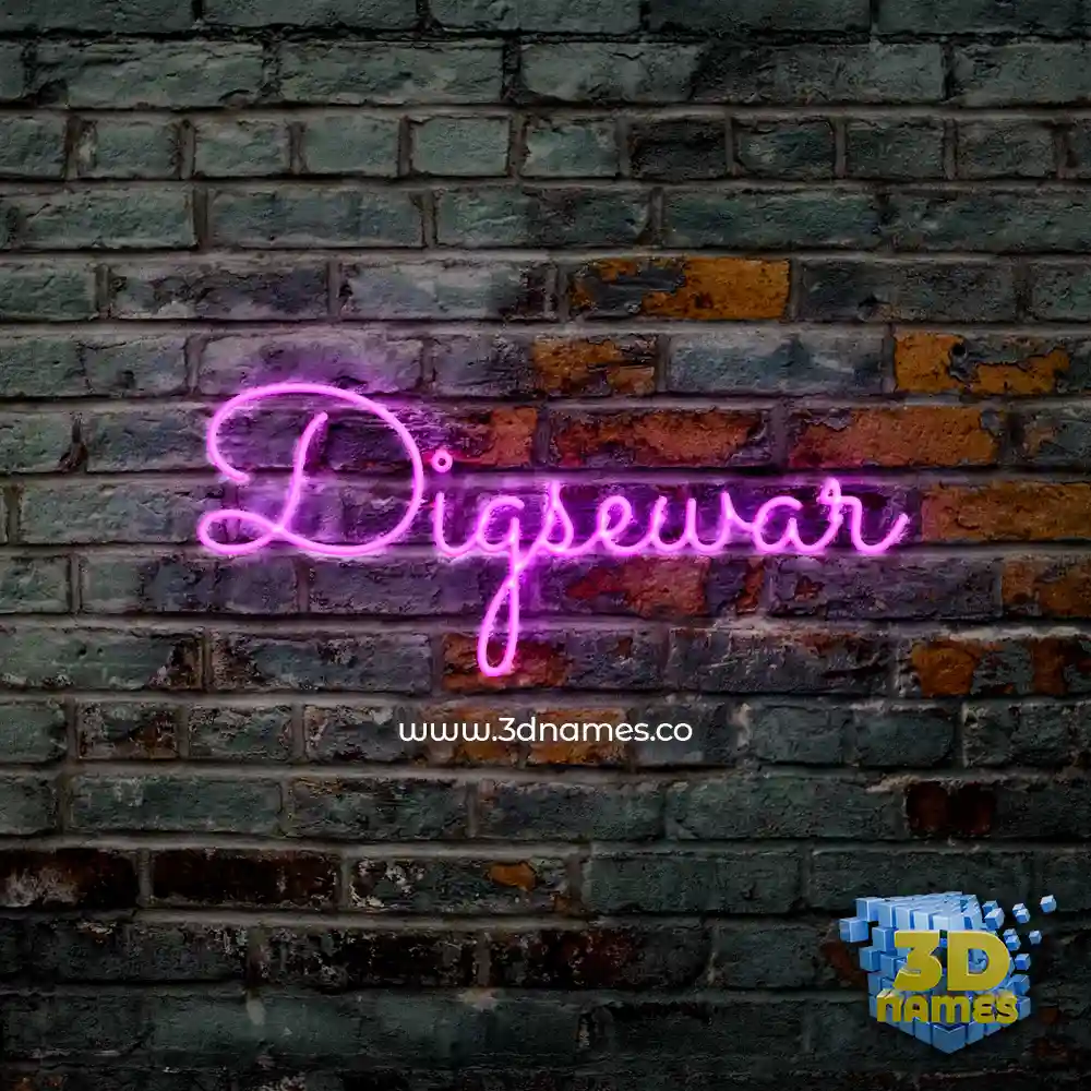 digsewar in Pink Neon style - 3D name wallpaper
