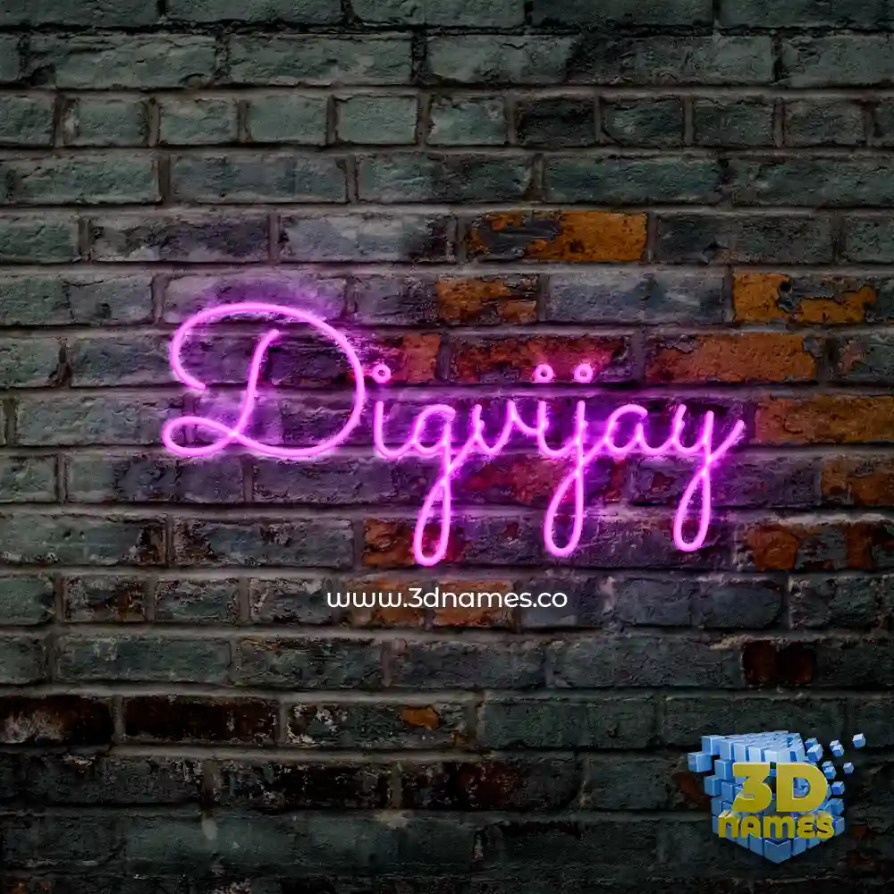 digvijay in Pink Neon style - 3D name wallpaper