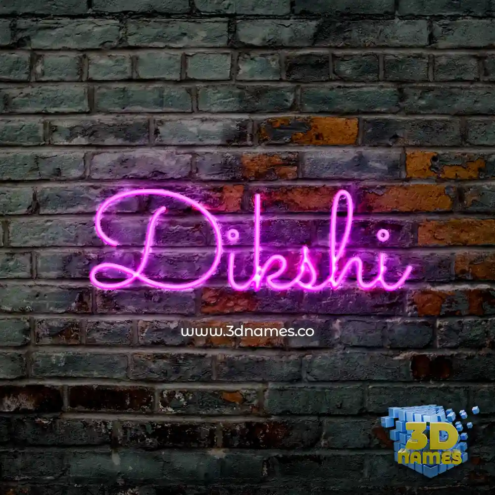 dikshi in Pink Neon style - 3D name wallpaper