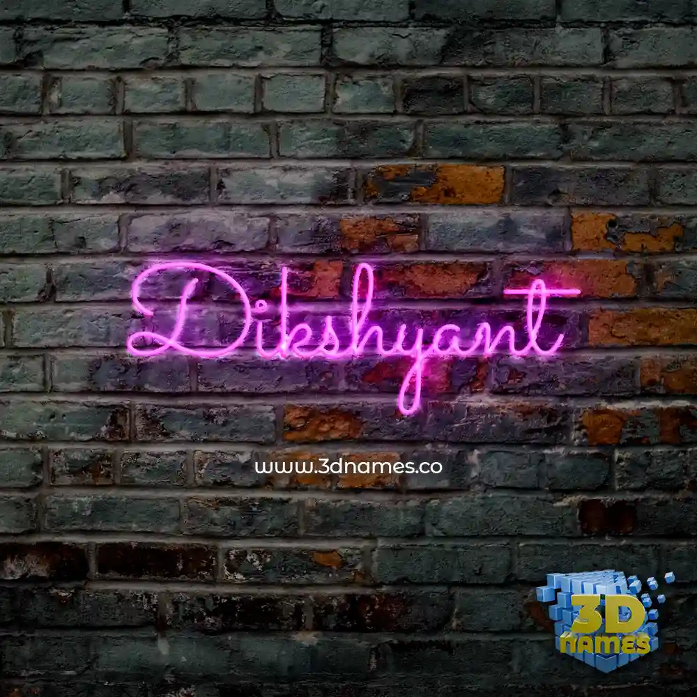 dikshyant in Pink Neon style - 3D name wallpaper