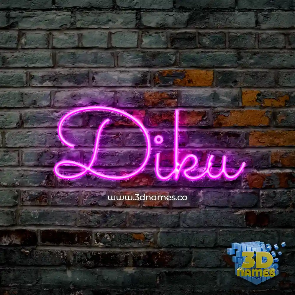 diku in Pink Neon style - 3D name wallpaper