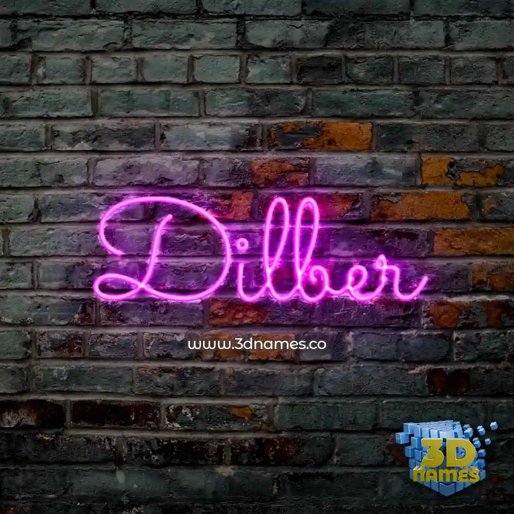 dilber in Pink Neon style - 3D name wallpaper