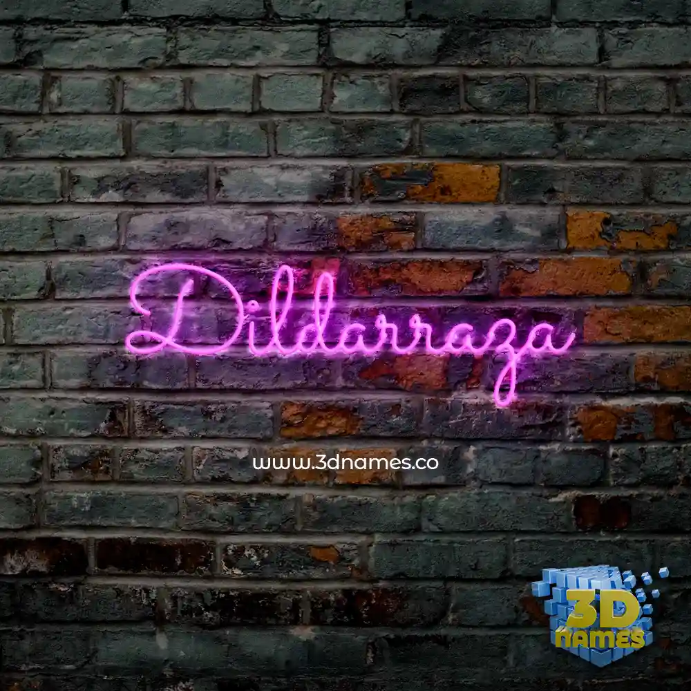 dildarraza in Pink Neon style - 3D name wallpaper