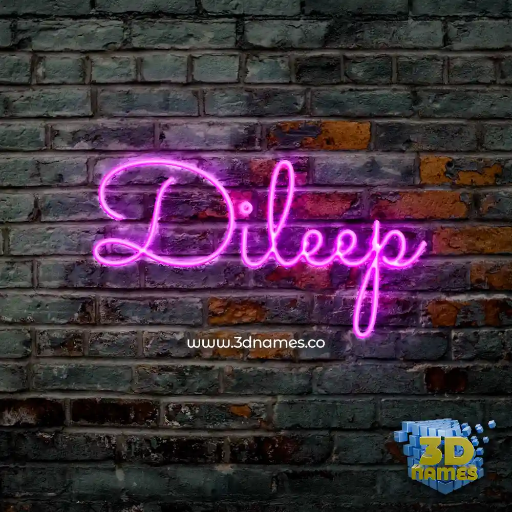 dileep in Pink Neon style - 3D name wallpaper