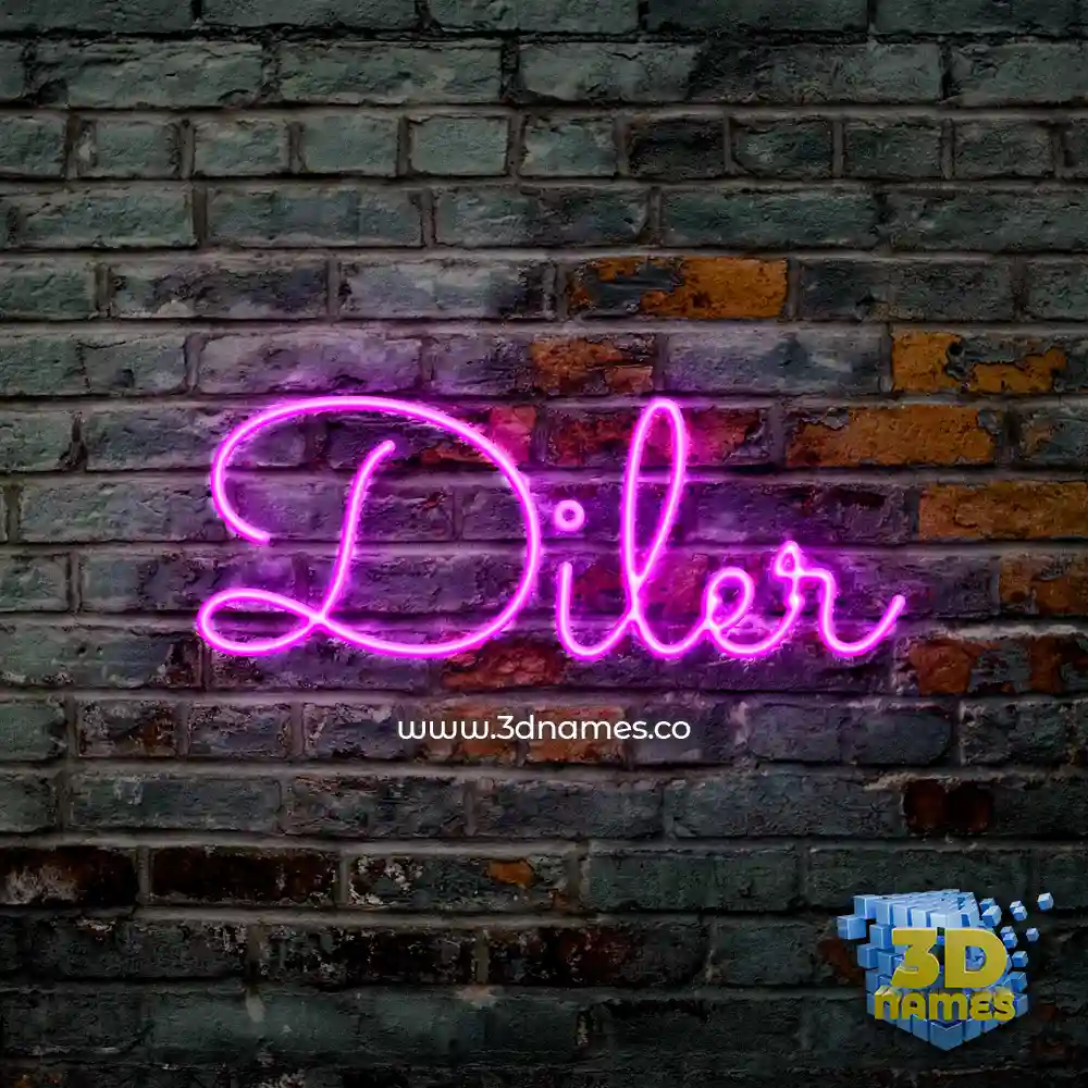 diler in Pink Neon style - 3D name wallpaper