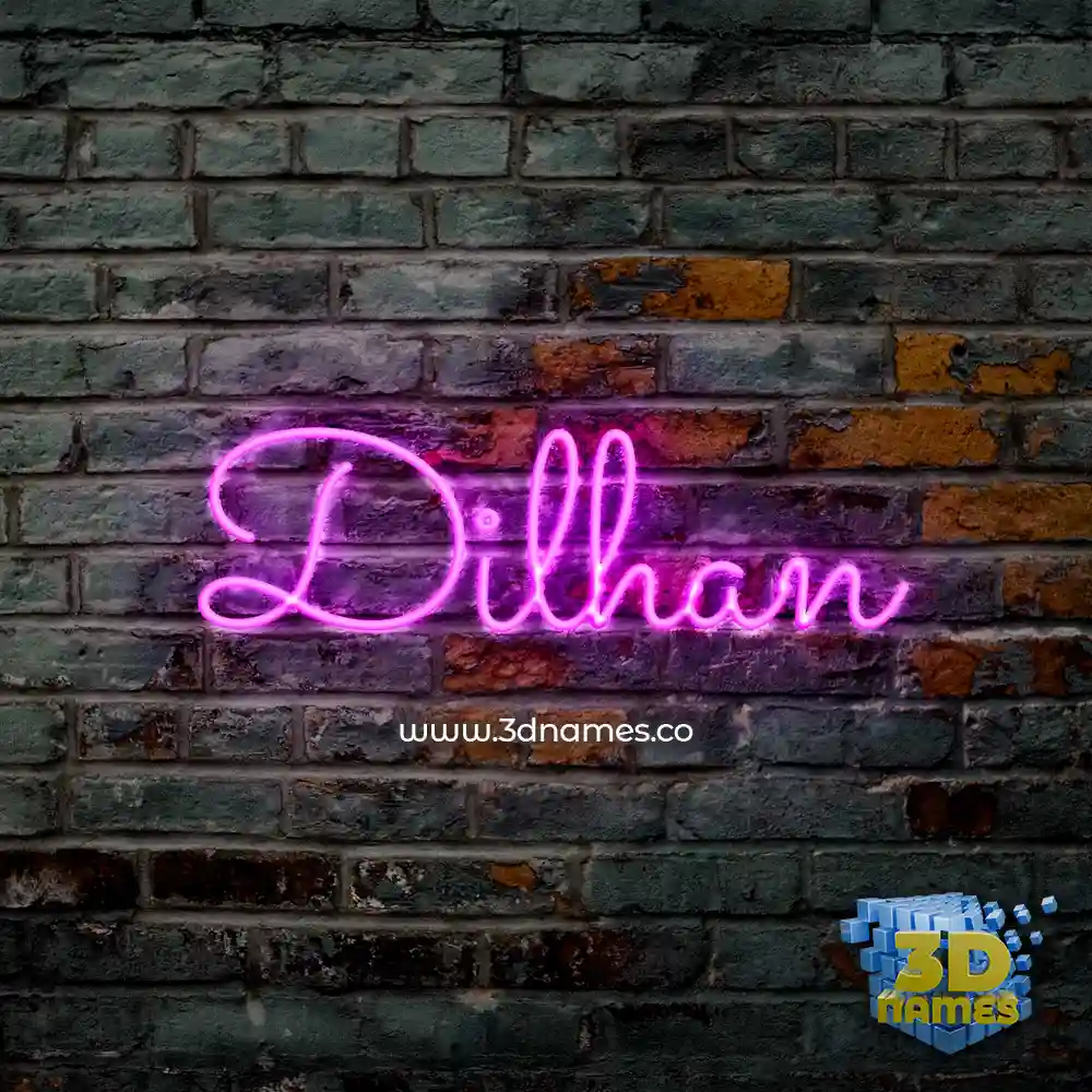 dilhan in Pink Neon style - 3D name wallpaper