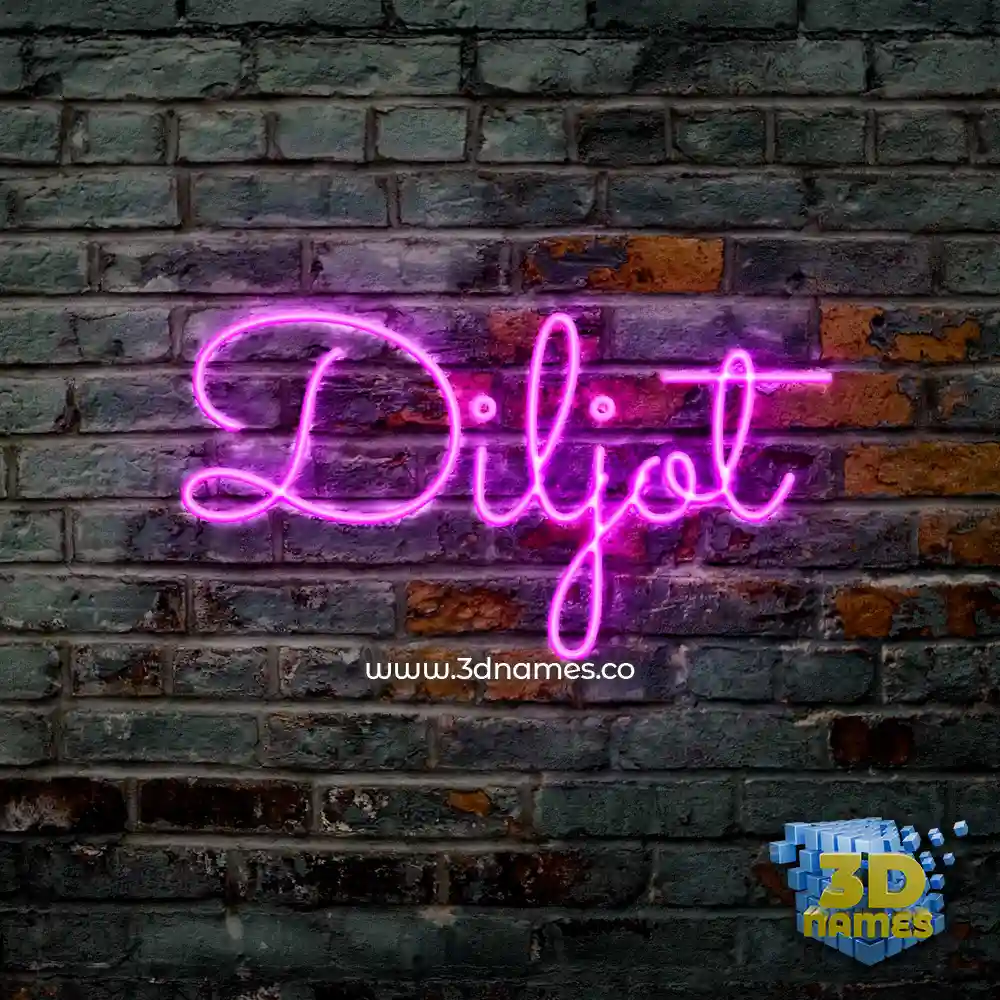diljot in Pink Neon style - 3D name wallpaper