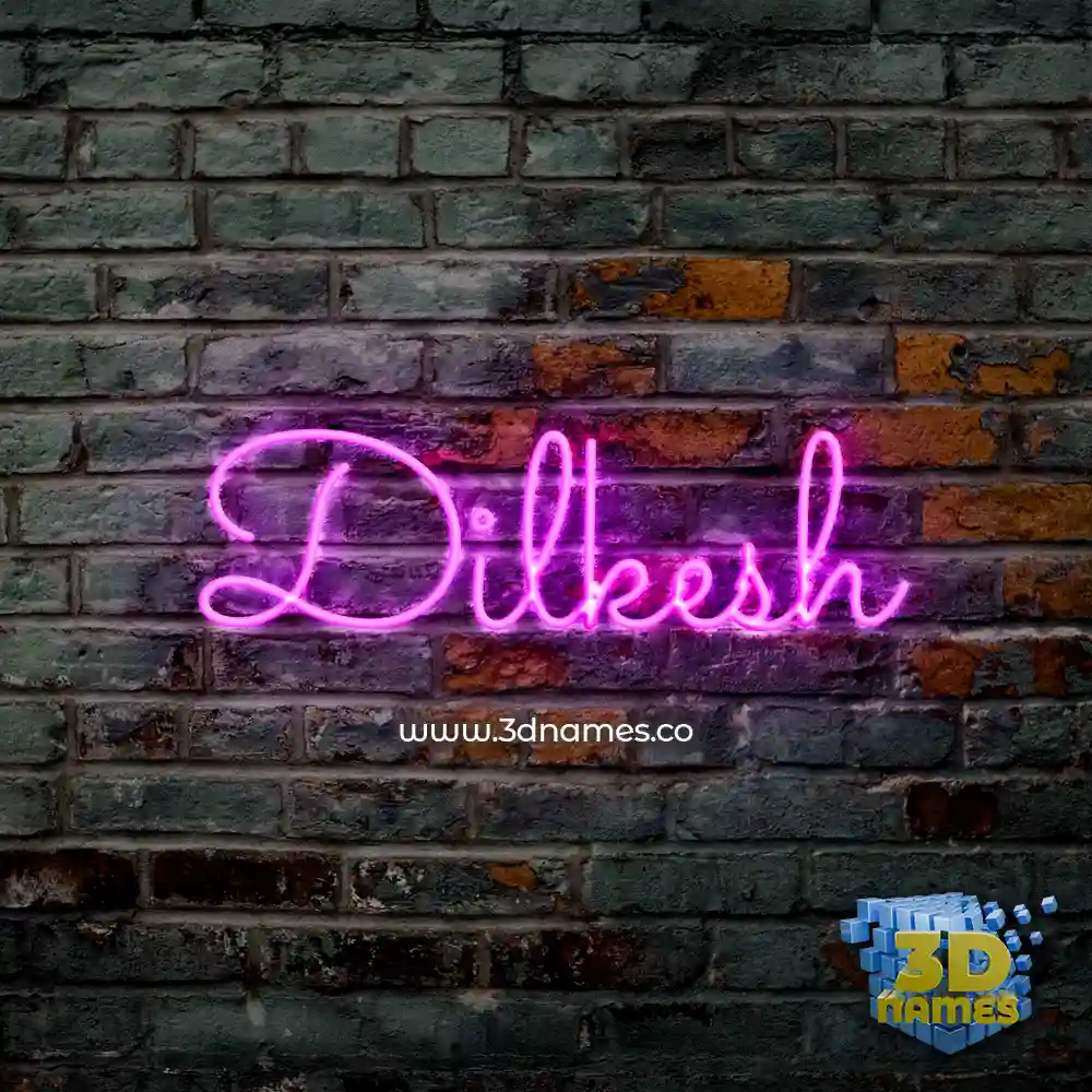 dilkesh in Pink Neon style - 3D name wallpaper