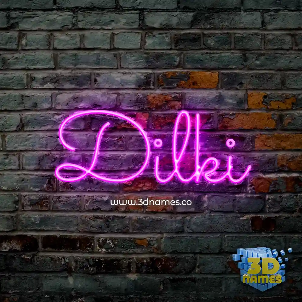 dilki in Pink Neon style - 3D name wallpaper
