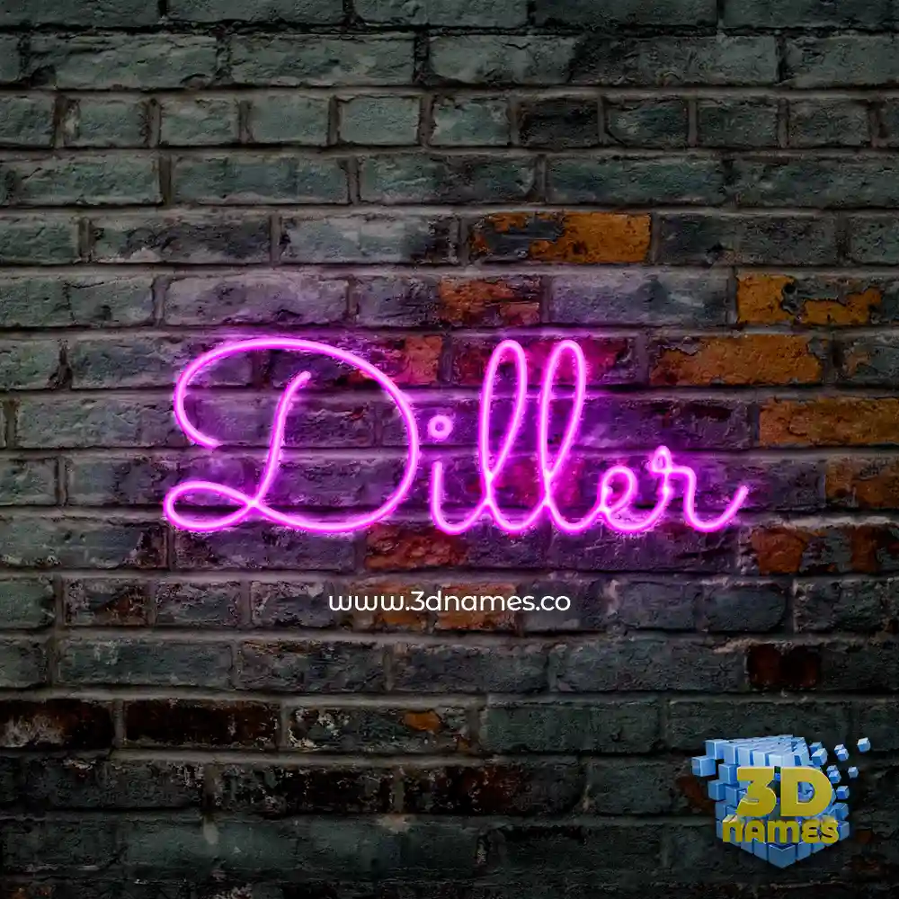 diller in Pink Neon style - 3D name wallpaper