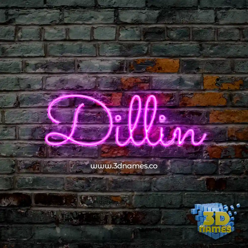 dillin in Pink Neon style - 3D name wallpaper