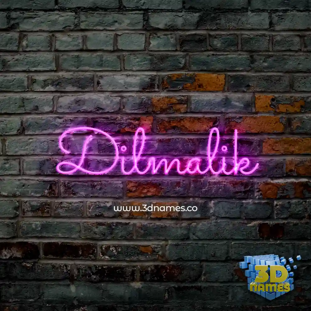 dilmalik in Pink Neon style - 3D name wallpaper