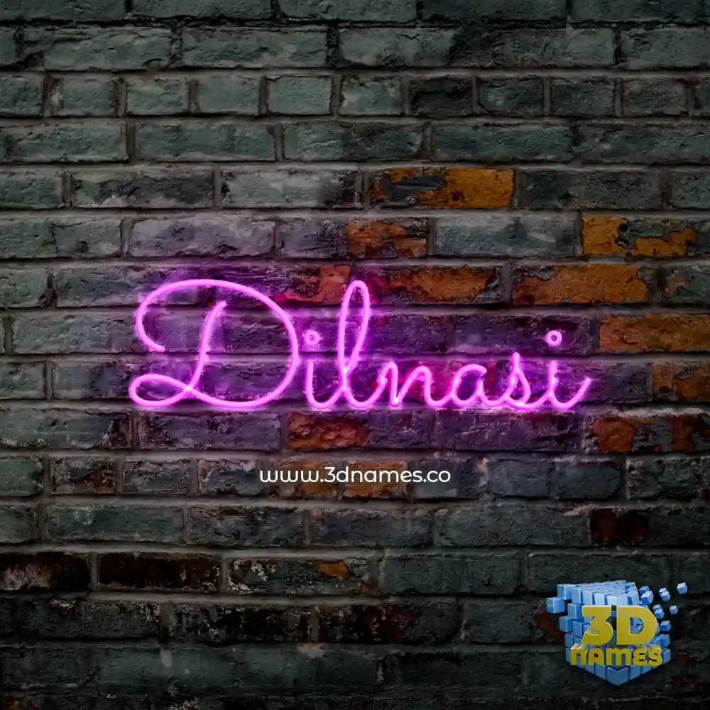 dilnasi in Pink Neon style - 3D name wallpaper