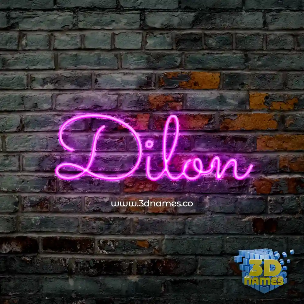 dilon in Pink Neon style - 3D name wallpaper