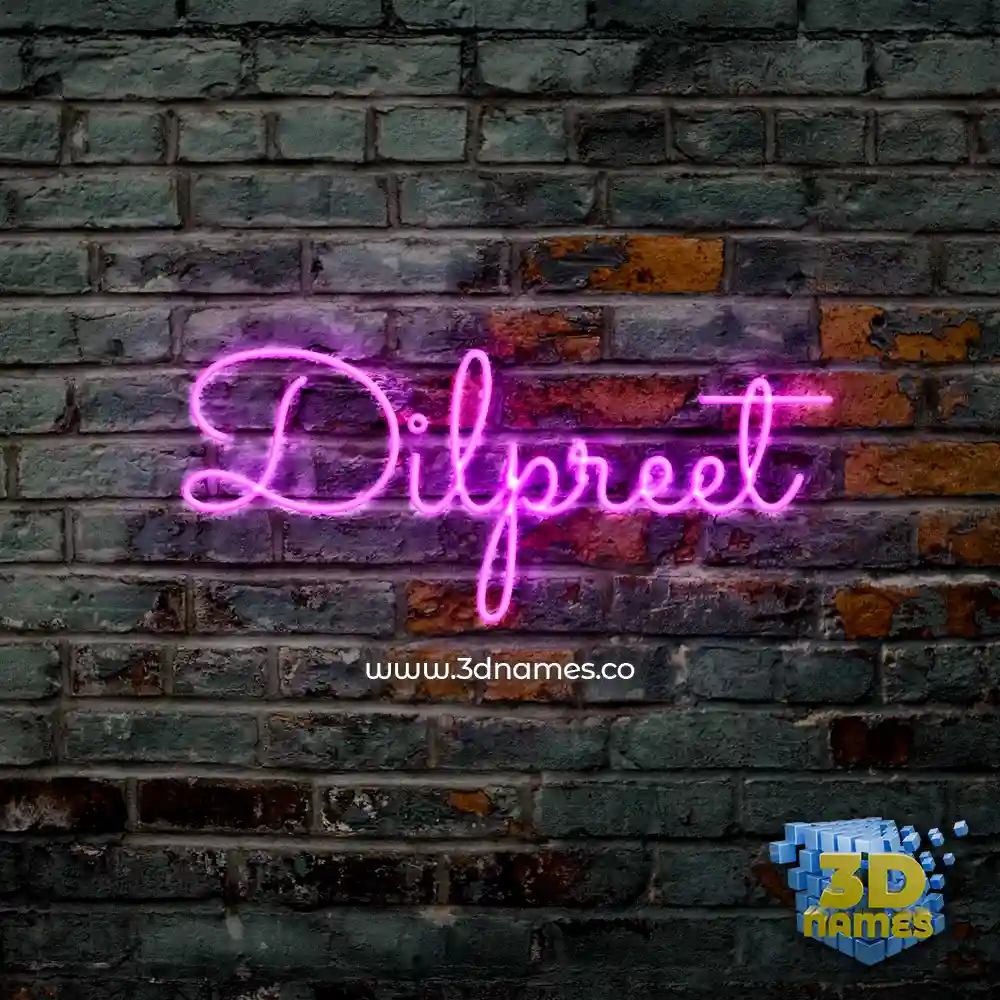 dilpreet in Pink Neon style - 3D name wallpaper