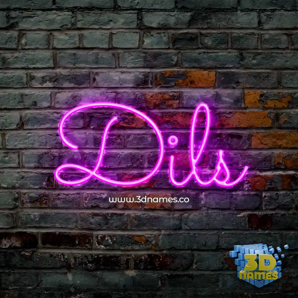 dils in Pink Neon style - 3D name wallpaper