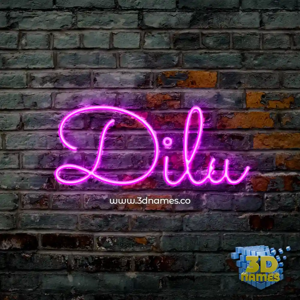 dilu in Pink Neon style - 3D name wallpaper