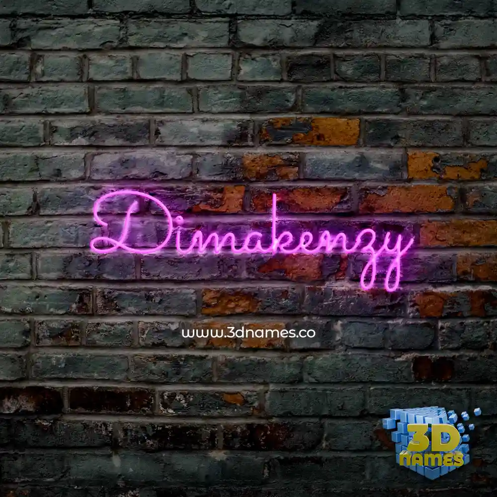 dimakenzy in Pink Neon style - 3D name wallpaper