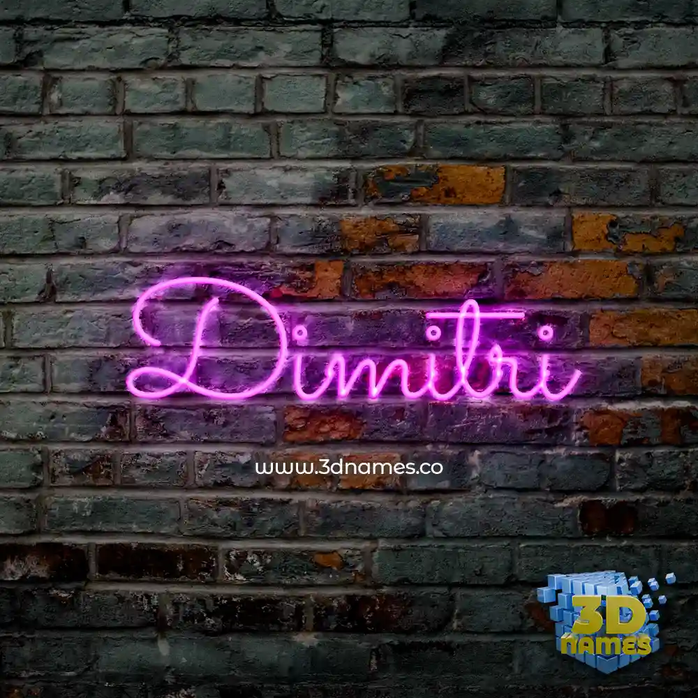 dimitri in Pink Neon style - 3D name wallpaper