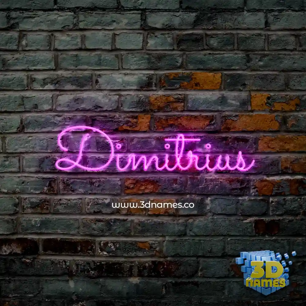 dimitrius in Pink Neon style - 3D name wallpaper