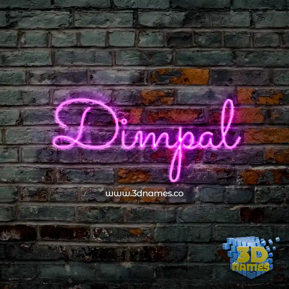 dimpal in Pink Neon style - 3D name wallpaper