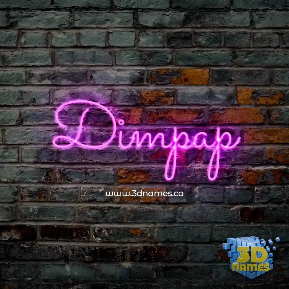 dimpap in Pink Neon style - 3D name wallpaper