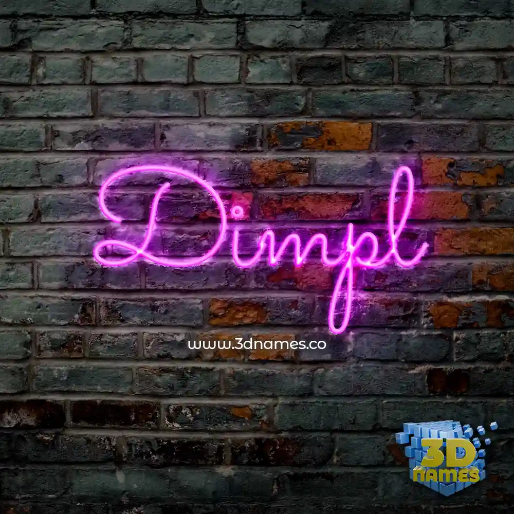 dimpl in Pink Neon style - 3D name wallpaper