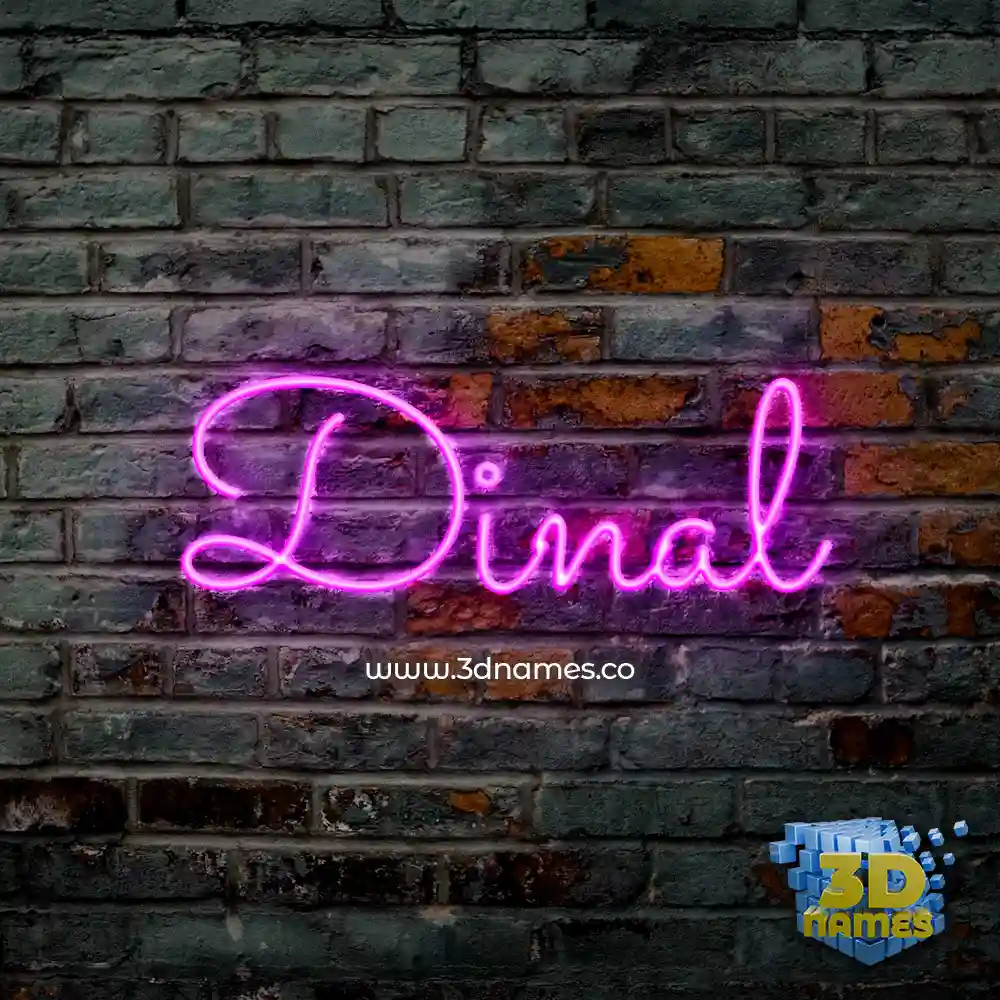 dinal in Pink Neon style - 3D name wallpaper