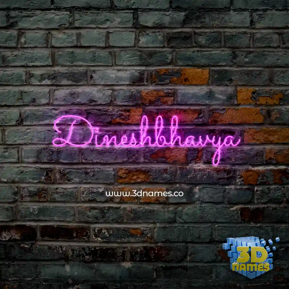 dineshbhavya in Pink Neon style - 3D name wallpaper