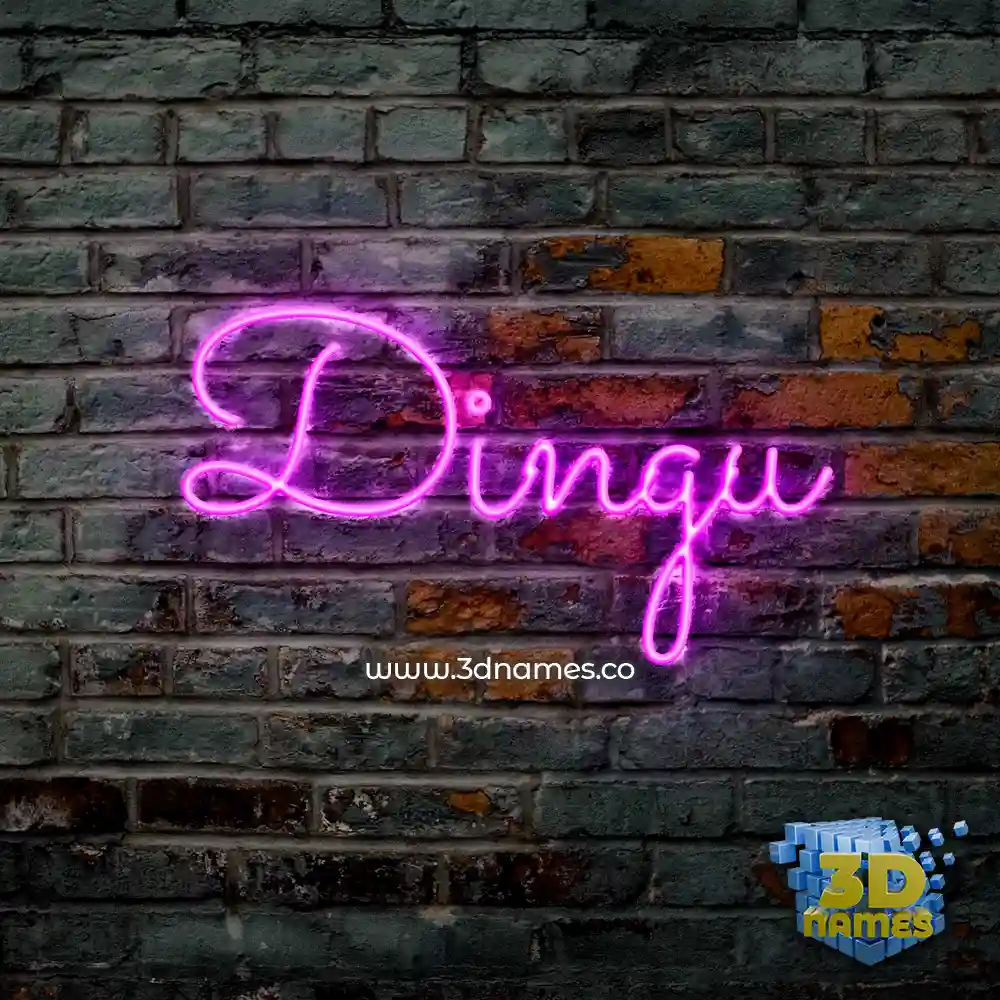 dingu in Pink Neon style - 3D name wallpaper