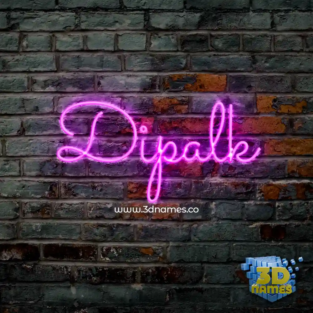 dipalk in Pink Neon style - 3D name wallpaper