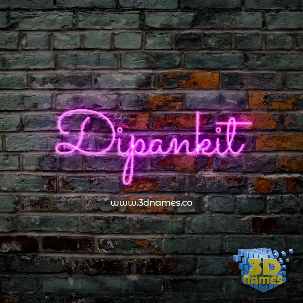 dipankit in Pink Neon style - 3D name wallpaper
