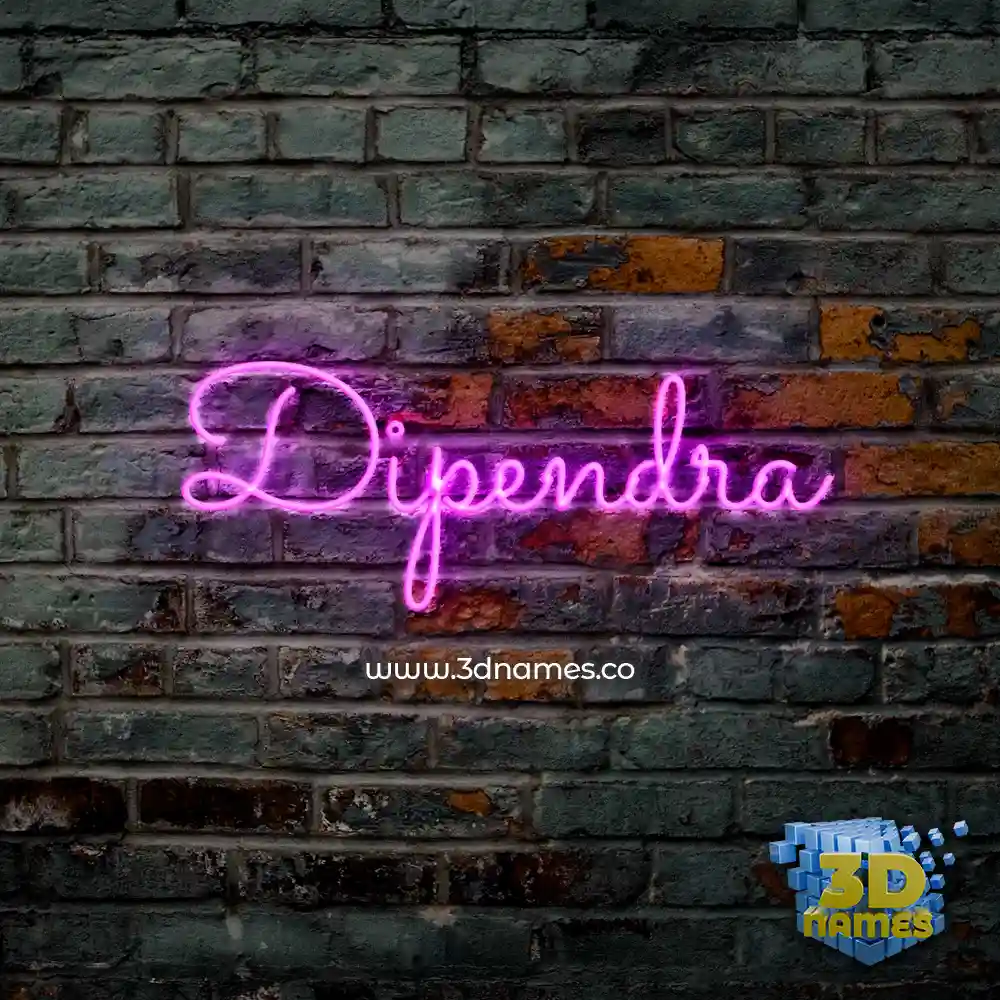 dipendra in Pink Neon style - 3D name wallpaper