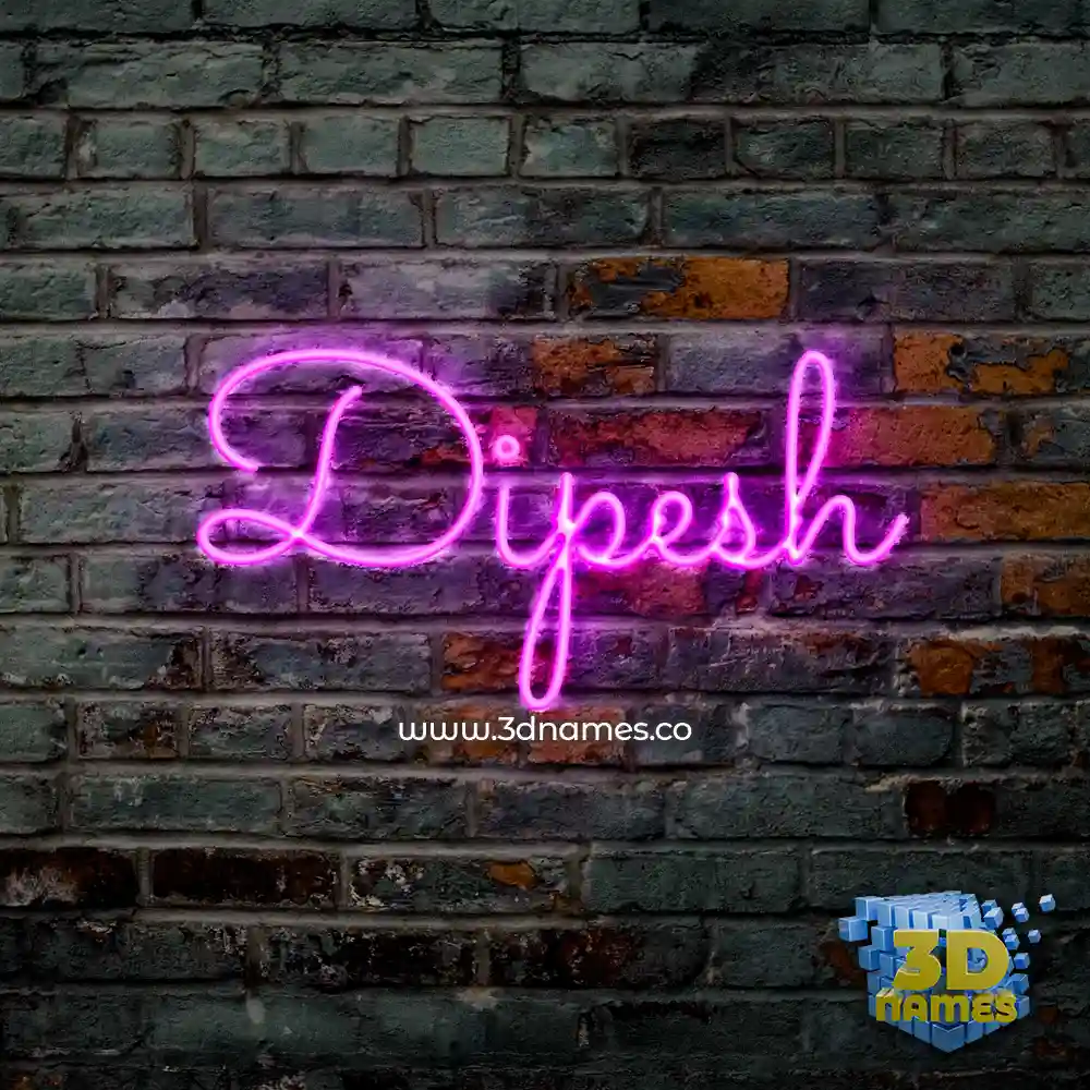 dipesh in Pink Neon style - 3D name wallpaper