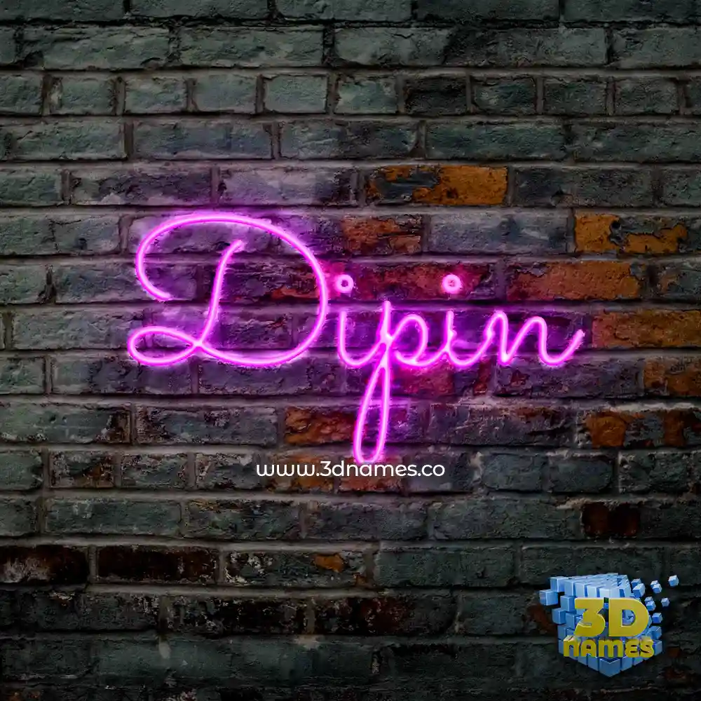 dipin in Pink Neon style - 3D name wallpaper
