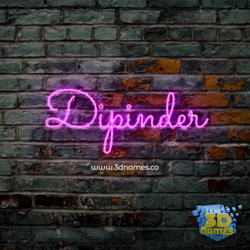 dipinder in Pink Neon style - 3D name wallpaper