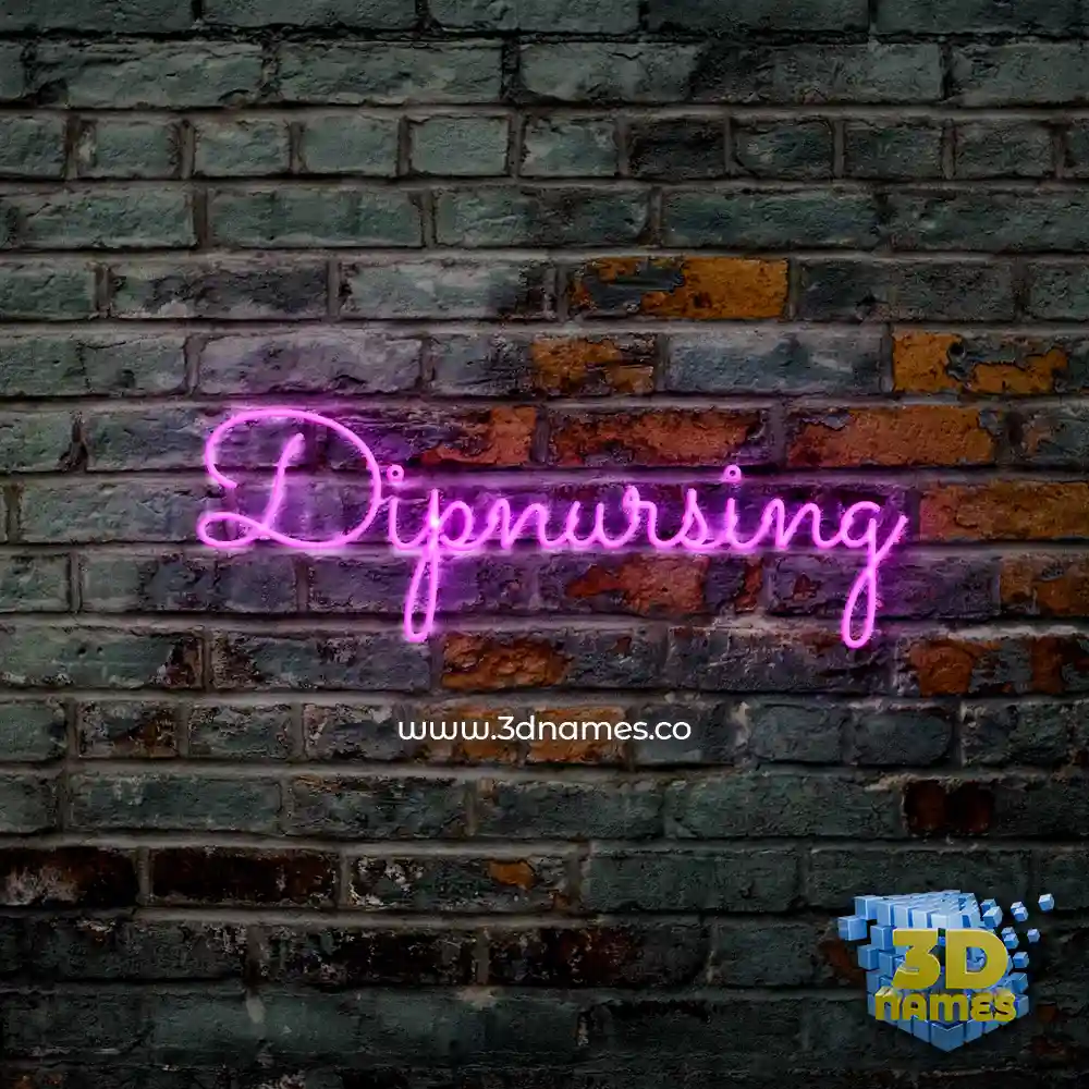 dipnursing in Pink Neon style - 3D name wallpaper