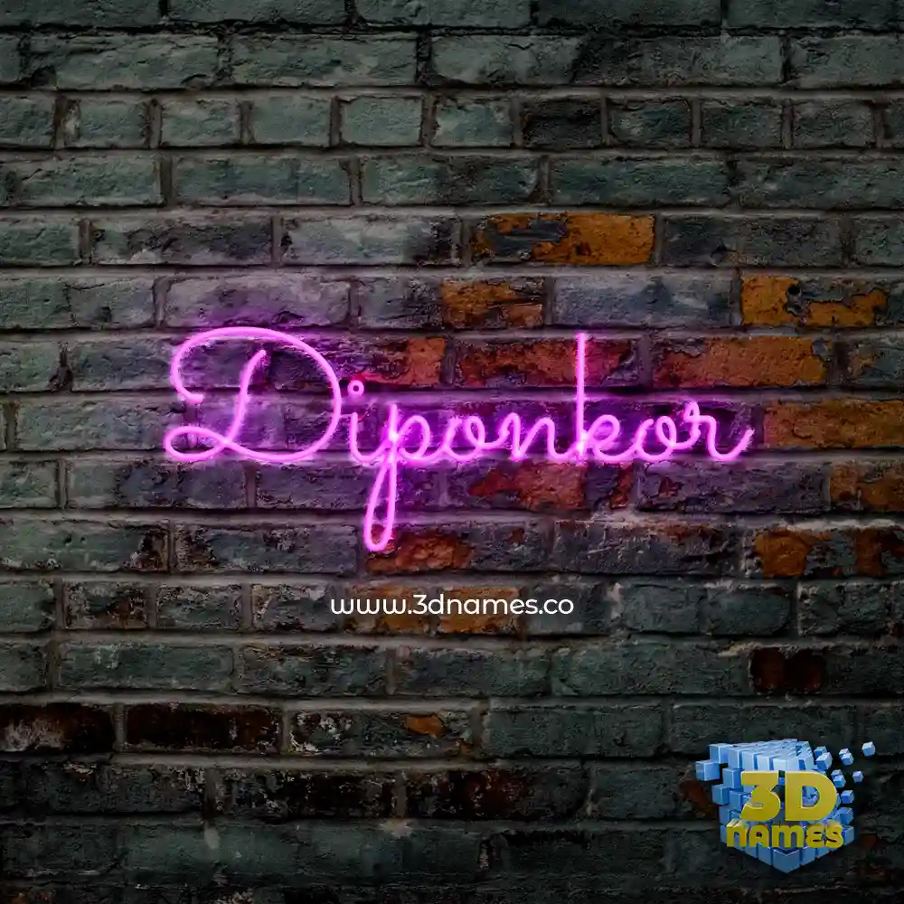diponkor in Pink Neon style - 3D name wallpaper
