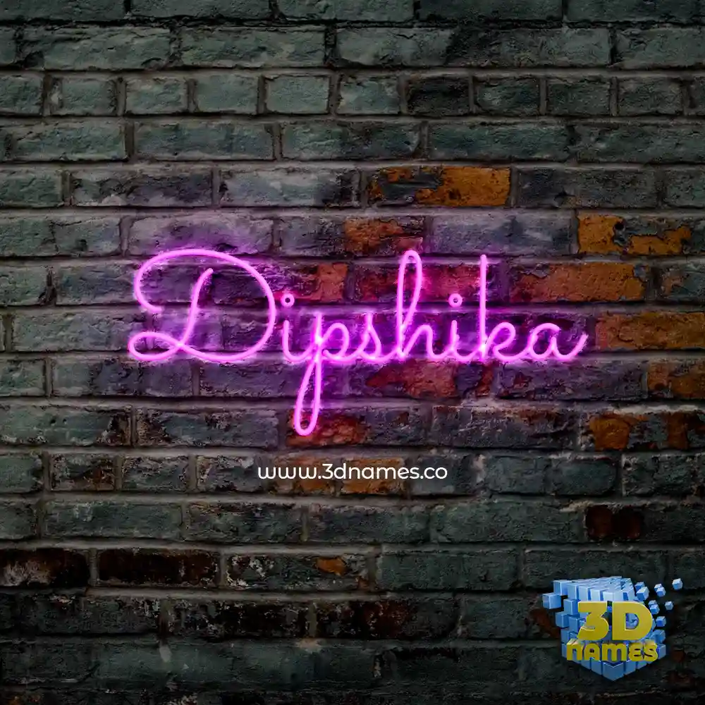 dipshika in Pink Neon style - 3D name wallpaper
