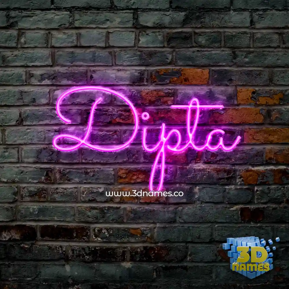 dipta in Pink Neon style - 3D name wallpaper
