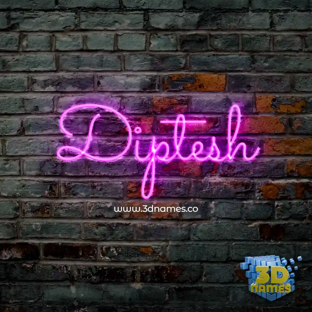 diptesh in Pink Neon style - 3D name wallpaper