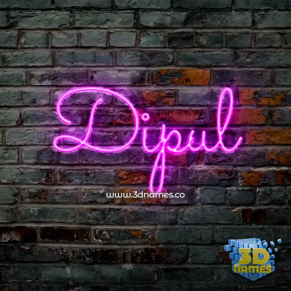 dipul in Pink Neon style - 3D name wallpaper
