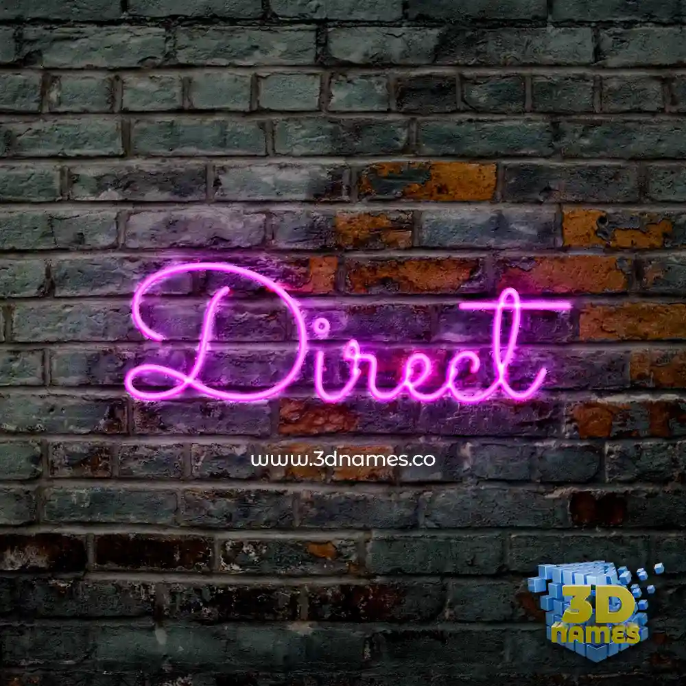 direct in Pink Neon style - 3D name wallpaper
