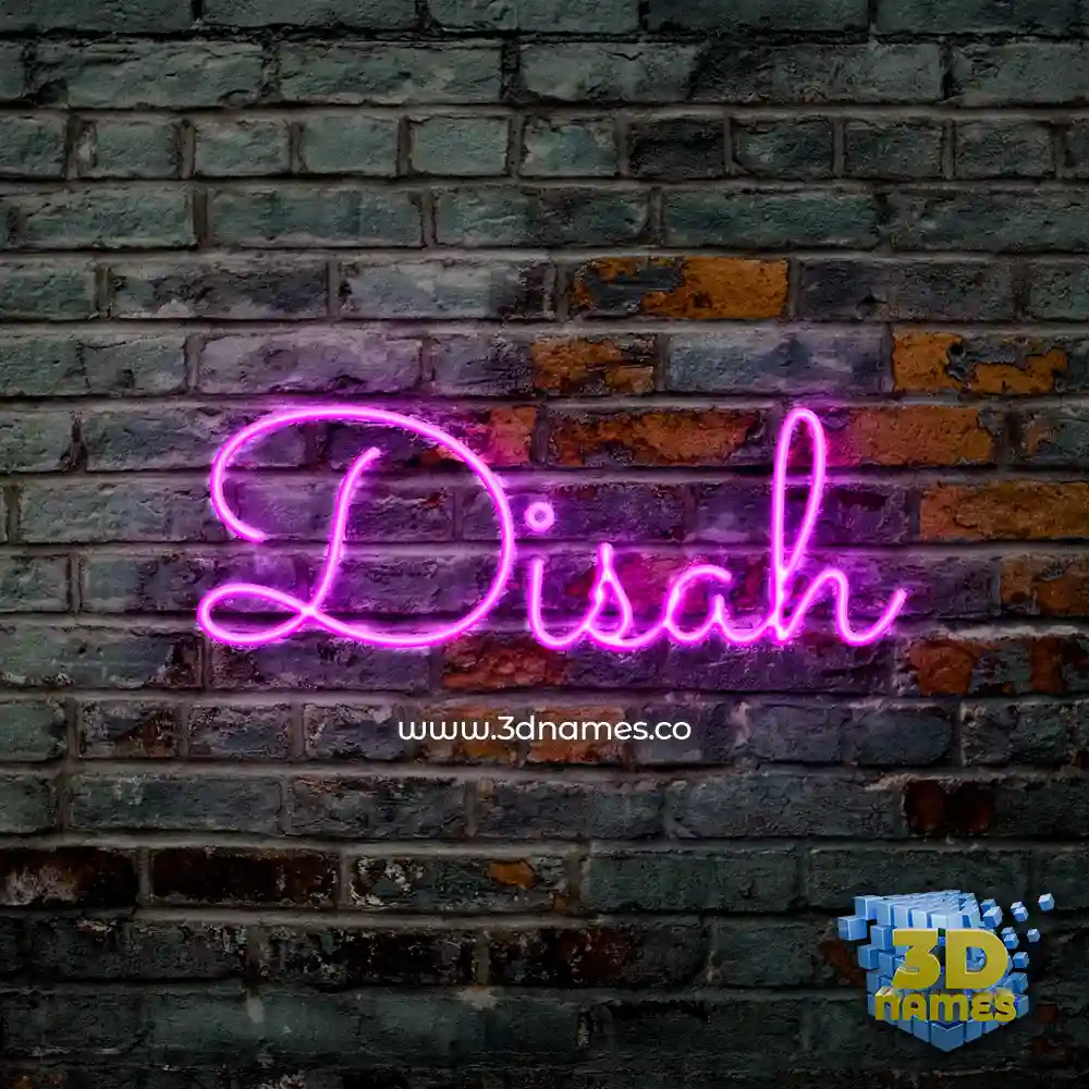 disah in Pink Neon style - 3D name wallpaper