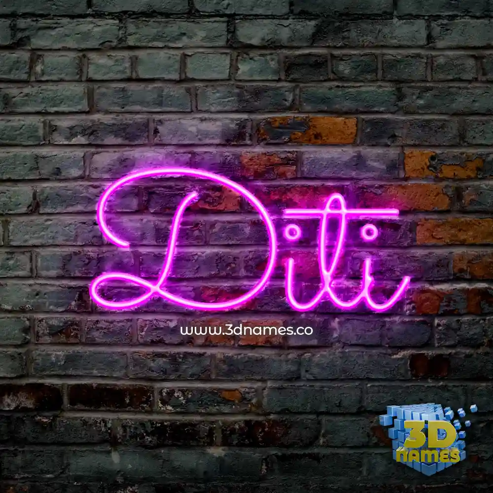 diti in Pink Neon style - 3D name wallpaper